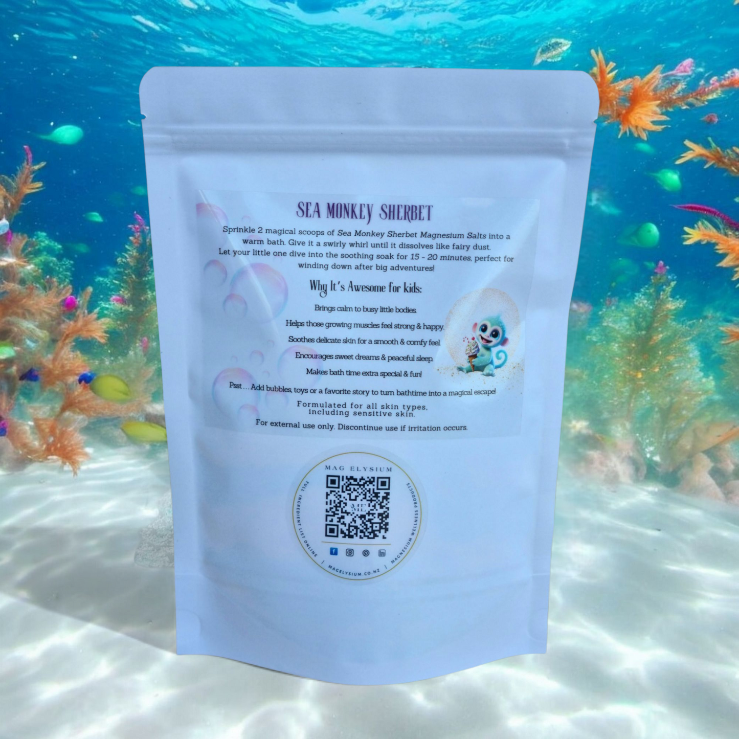 Kids: Sea Monkey Sherbet Magnesium Bath Salt & Magnesium Spray Combo