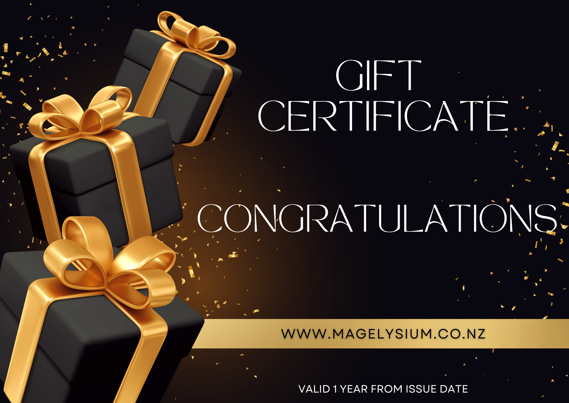 Congratulations Gift Certificate, Front View