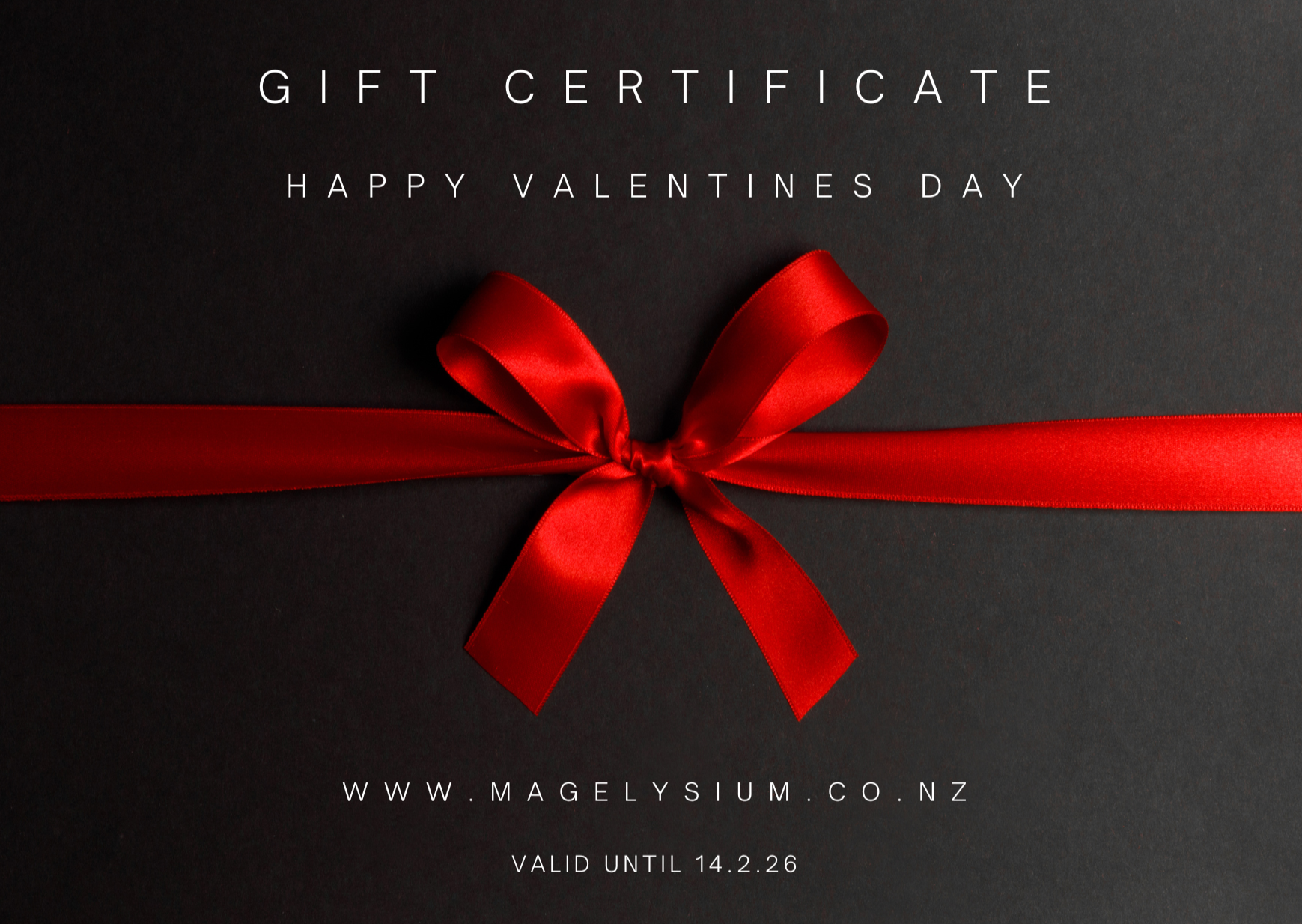 Gift Certificate Happy Valentine's Day, Front View