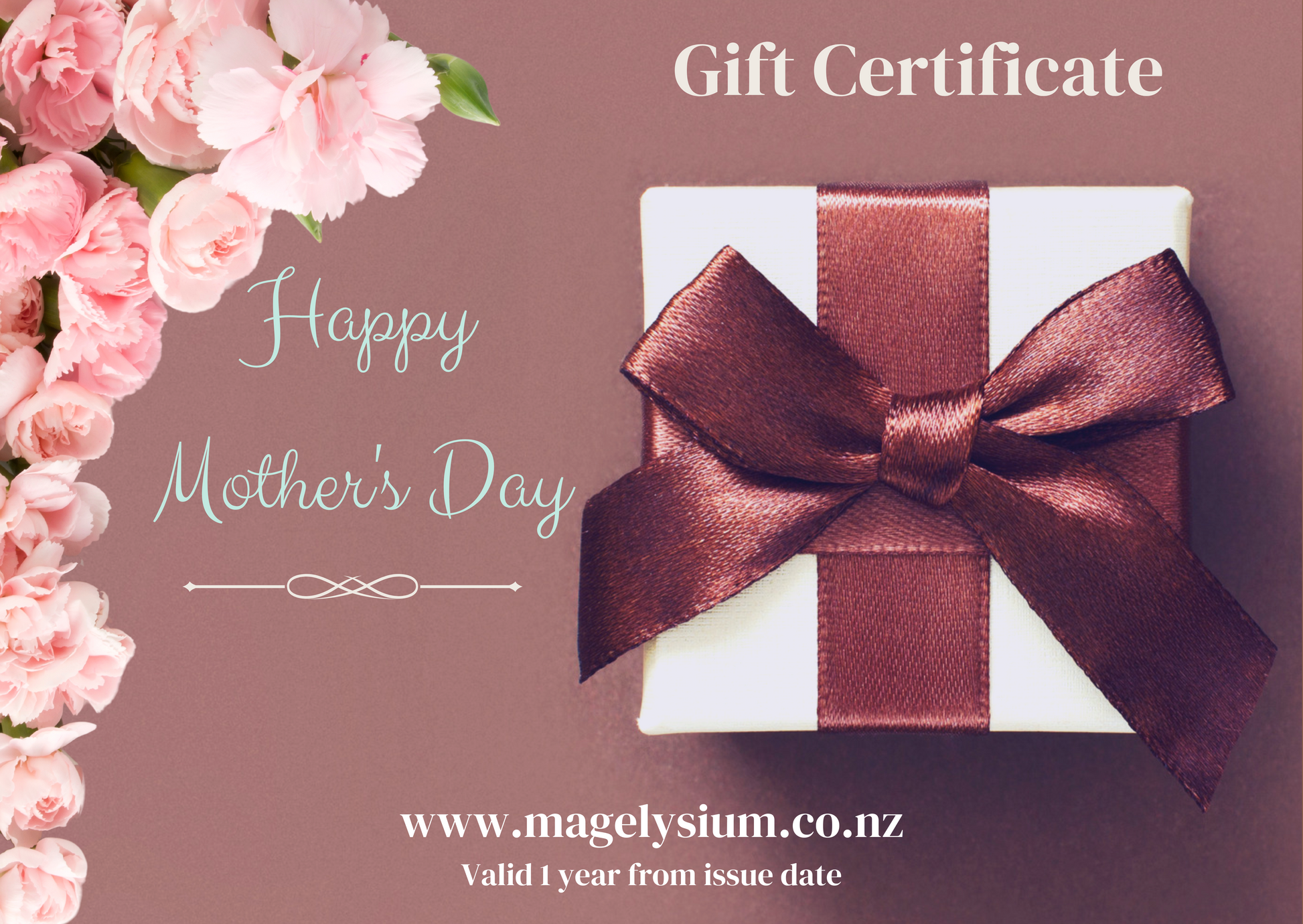 Gift Certificate Happy Mother's Day, Front View