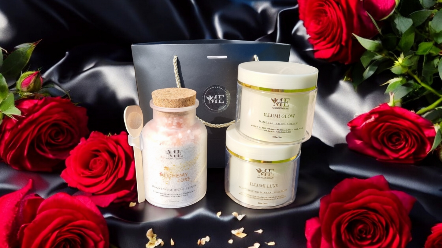 Indulgent Self-Care Trio: Bath Milk, Exfoliating Scrub & Detox Mask